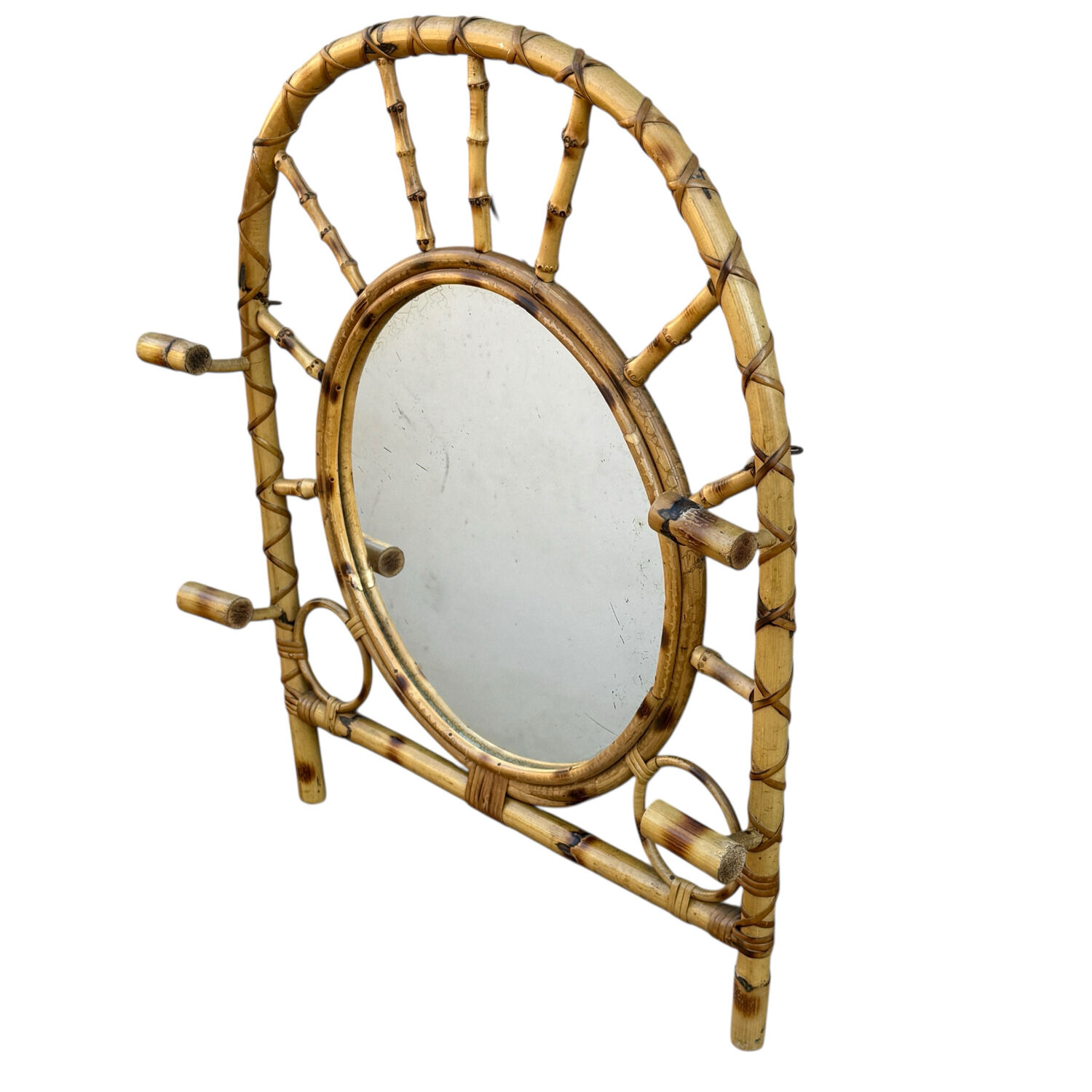 1960s French Roitn Coat Rack Mirror