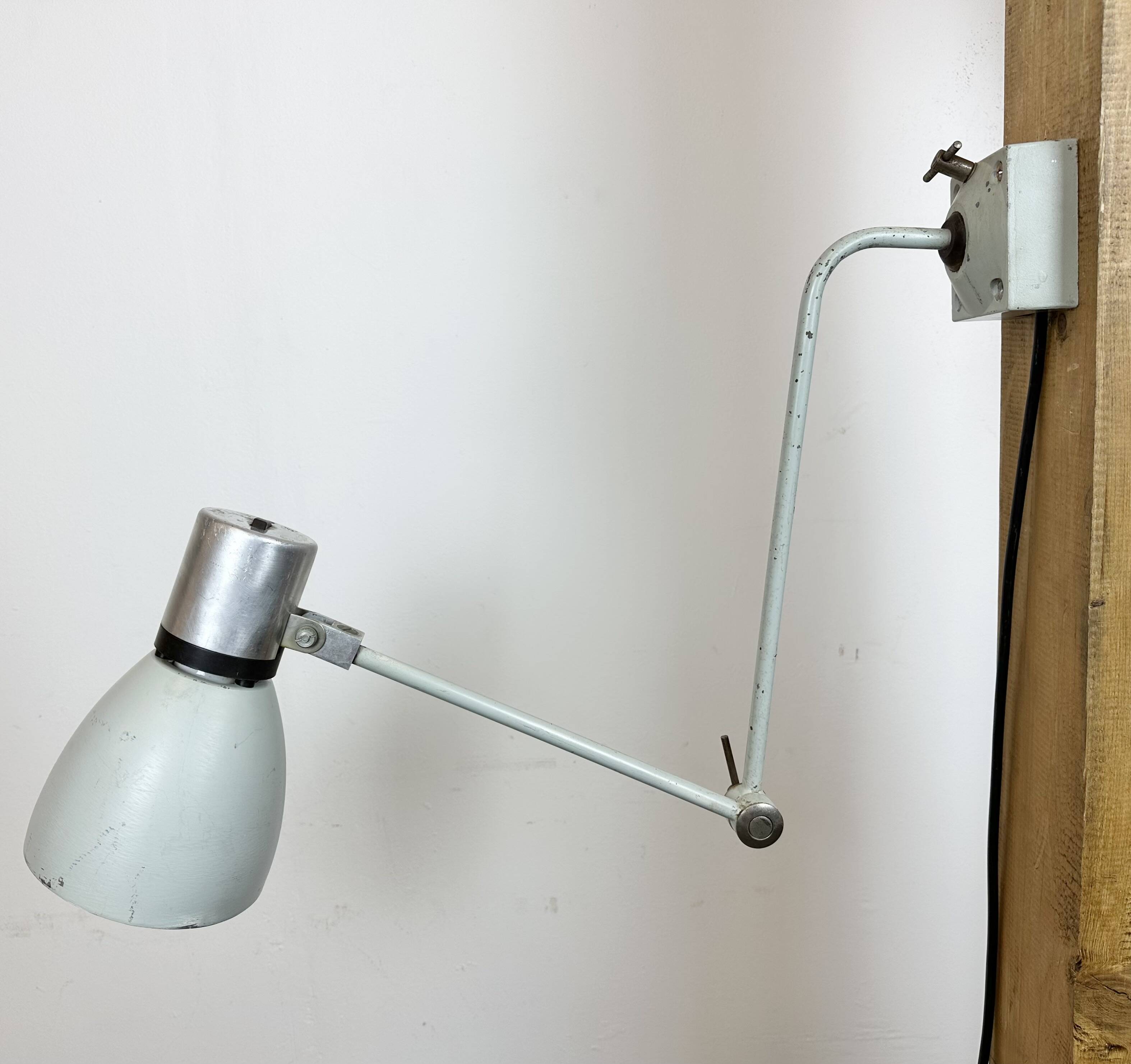 Grey Industrial Wall Lamp from Elektrosvit, 1970s