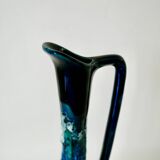 Fat Lava blue ceramic pitcher from the 70s