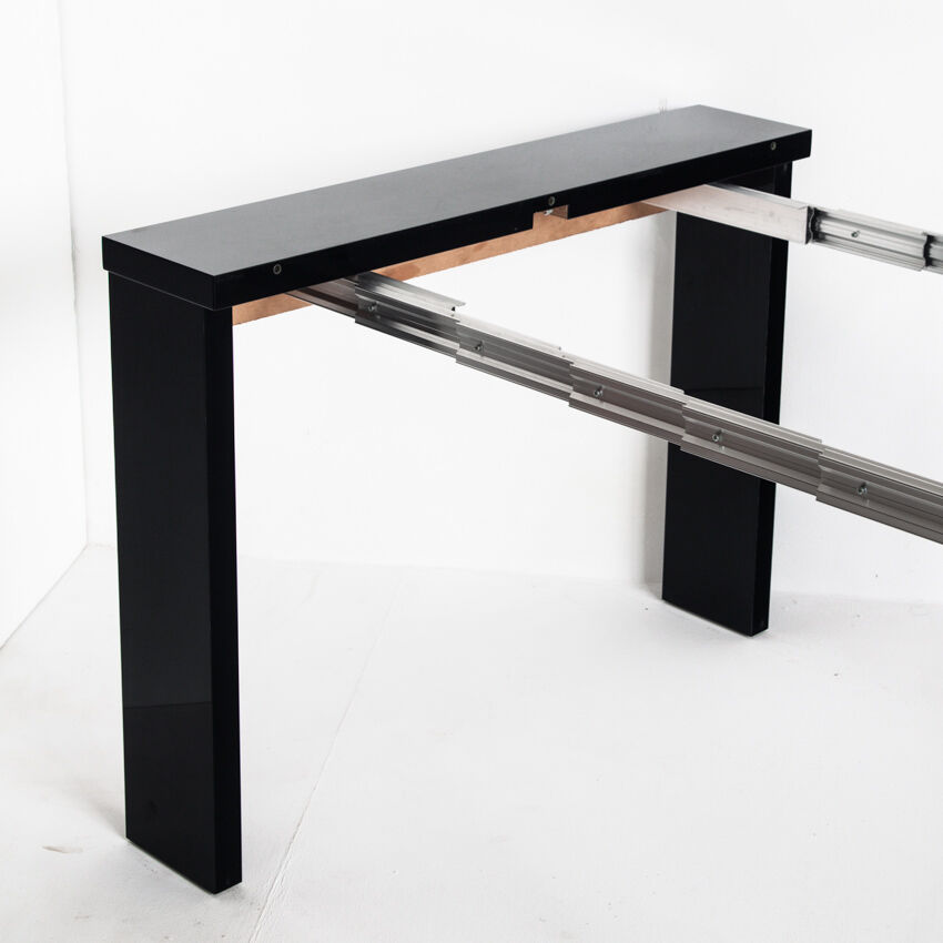 Vintage extendable table / console in lacquered wood by Paul Michel, France 1990