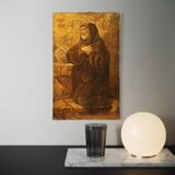 Antique Italian painting Saint Francis of Paola from the 17th century