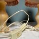Pair of vintage bedside lamps with pink fringes