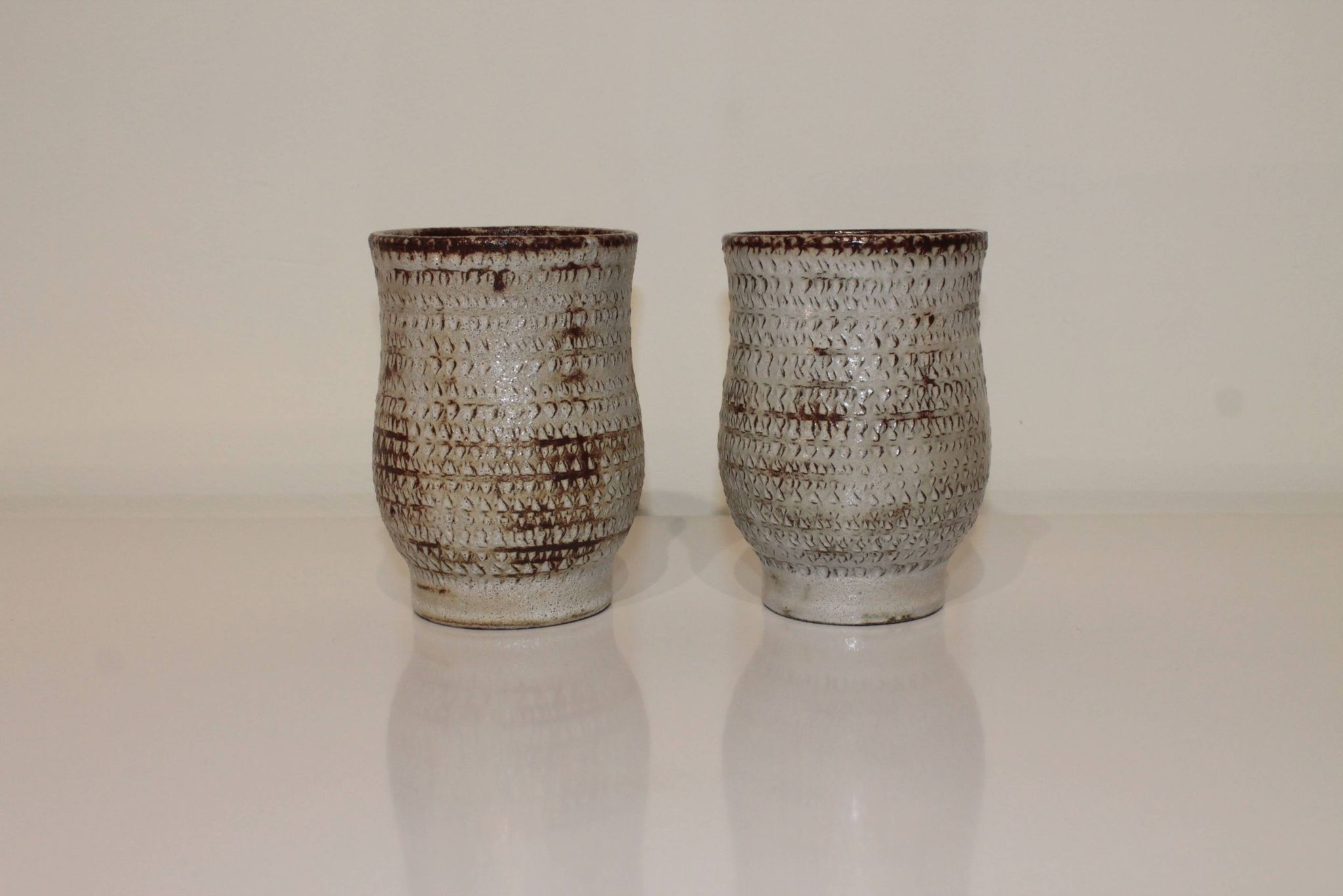 Pair of vintage Accolay ceramic vases signed