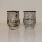 Pair of vintage Accolay ceramic vases signed