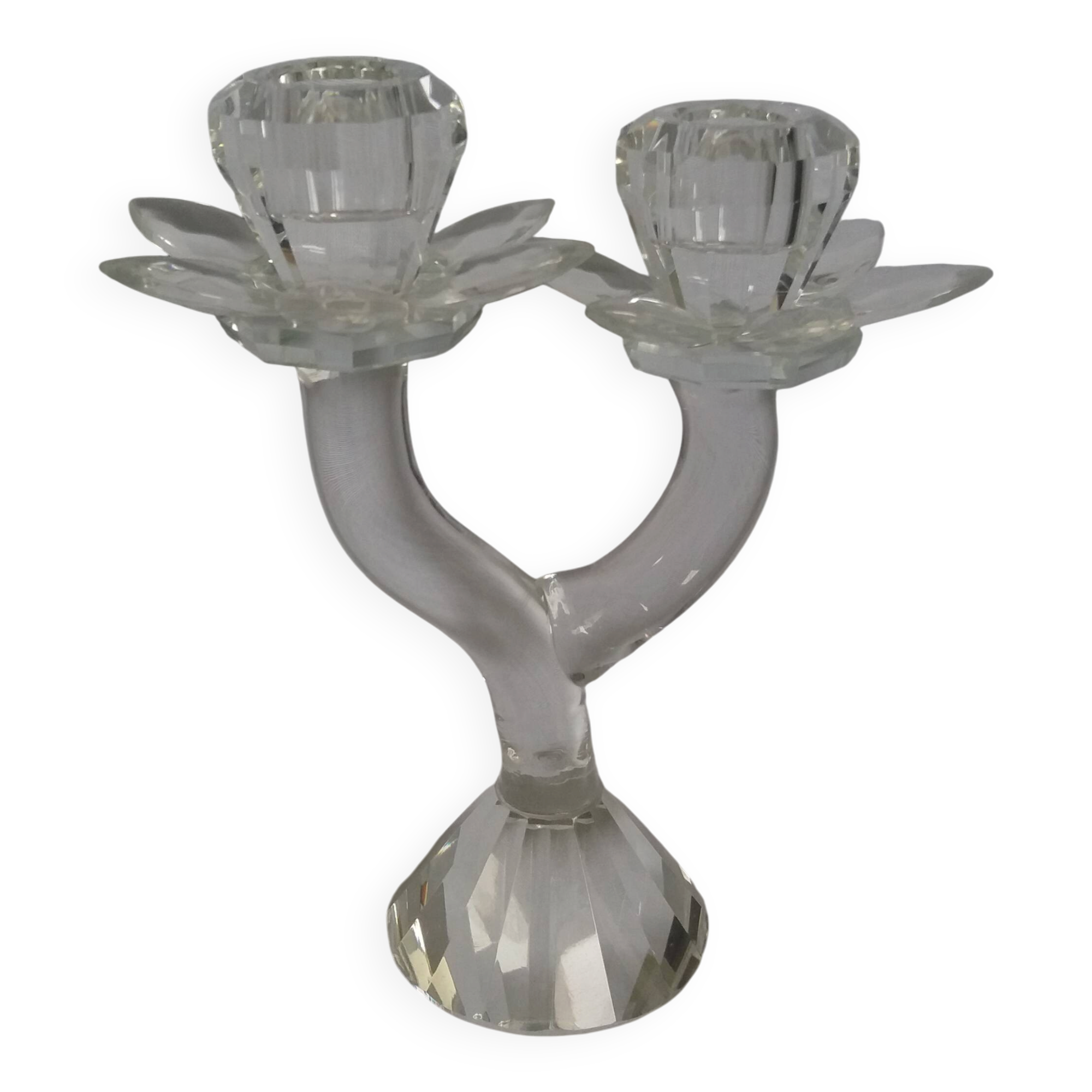 Chandelier candle holder flower in handcrafted cut crystal