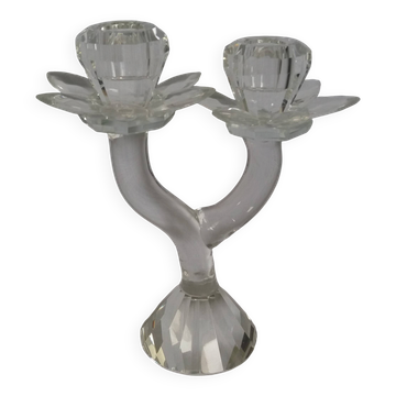 Chandelier candle holder flower in handcrafted cut crystal