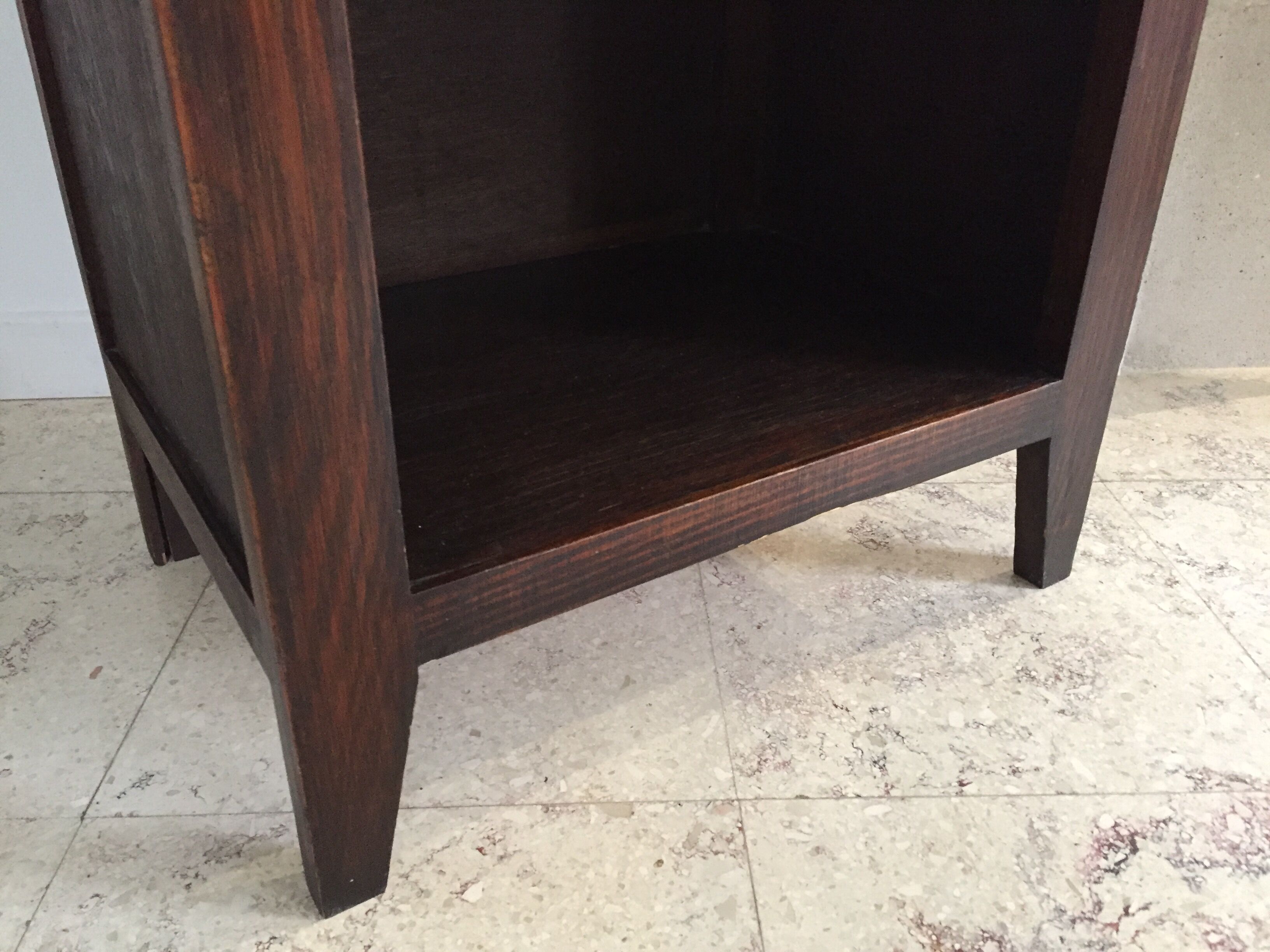 Vintage bedside tables legs compass