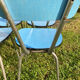 Formica blue set of 4 chairs +1 stool