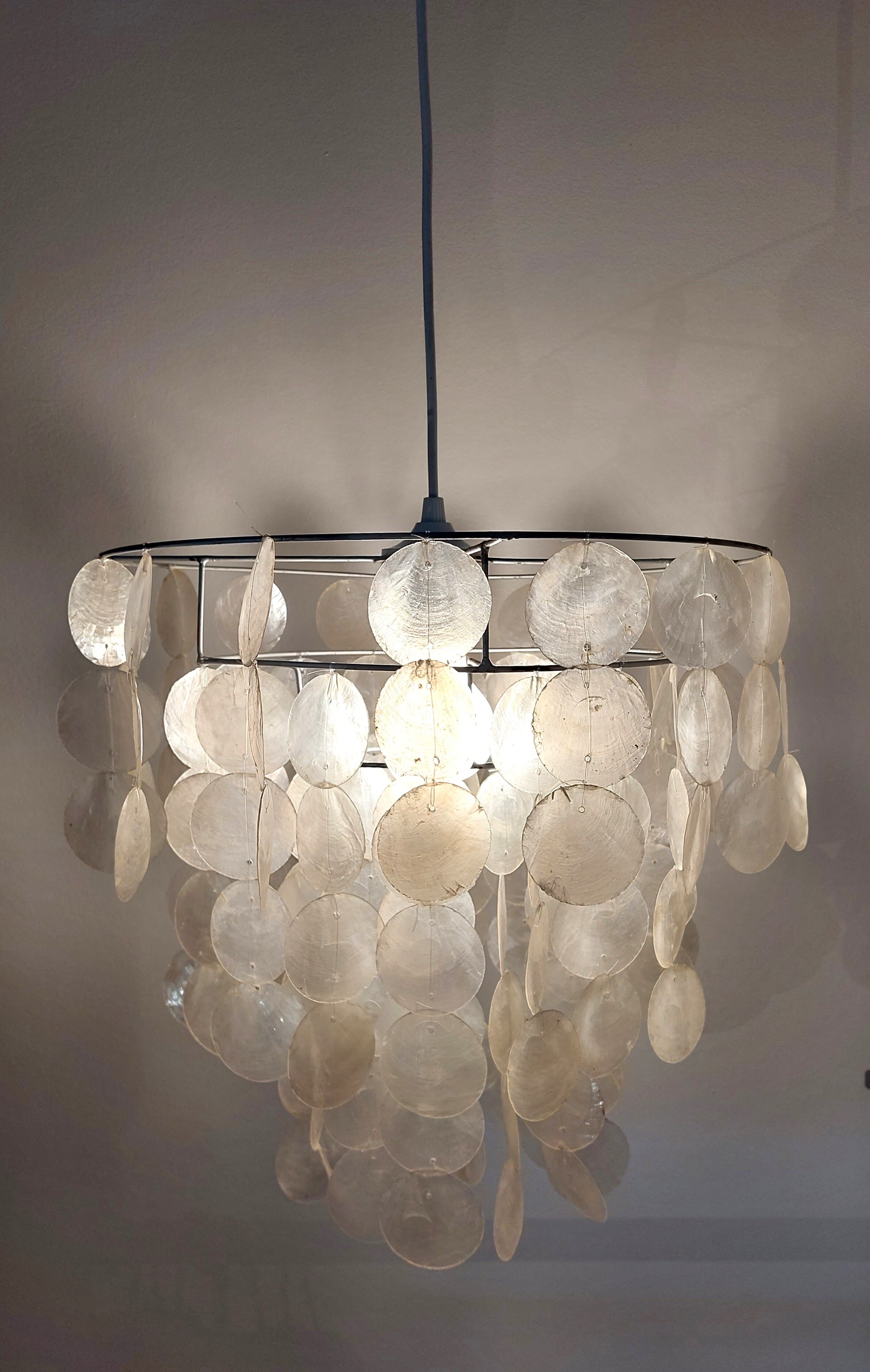 Mother-of-pearl pendant lamp 1970 vintage