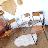 5 Marbled brown formica chairs