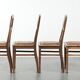 Set of 4 antique oak dining chairs in Art Nouveau style with sheepskin