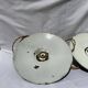 Vintage suspension pair in enamelled sheet metal retro factory style