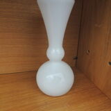 Vase in opaline pattern of flowers and rooster