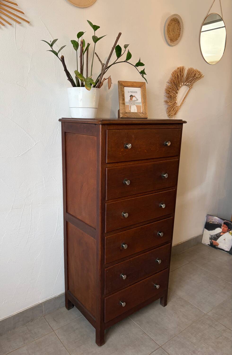 Vintage tall chest of drawers