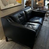 Borge Mogensen - 2-seater black leather sofa