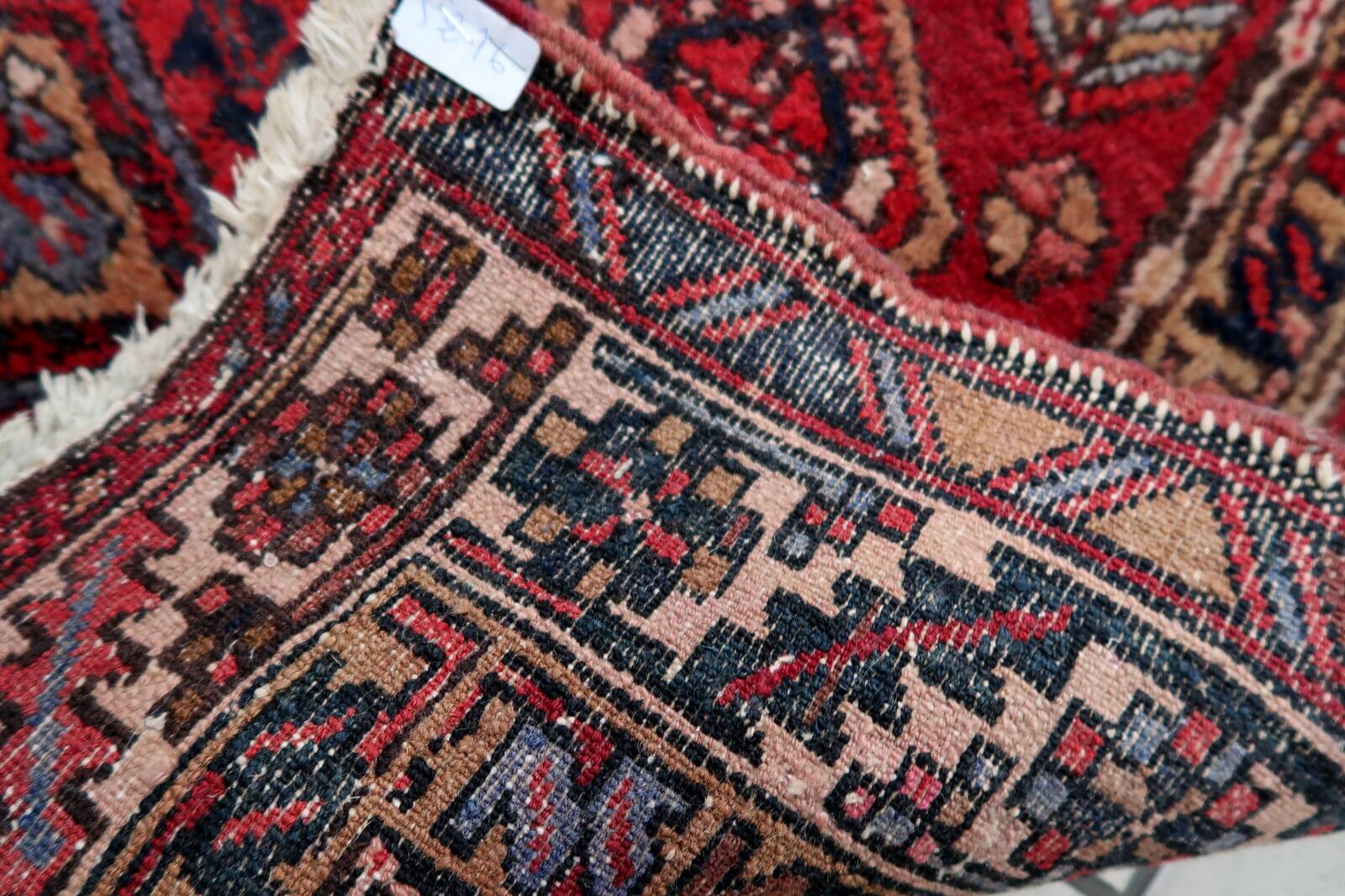Tapis coureur vintage du Moyen-Orient Malayer fait main en laine 108 x 321