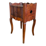 St Louis XV bedside table, 19th century, in solid walnut