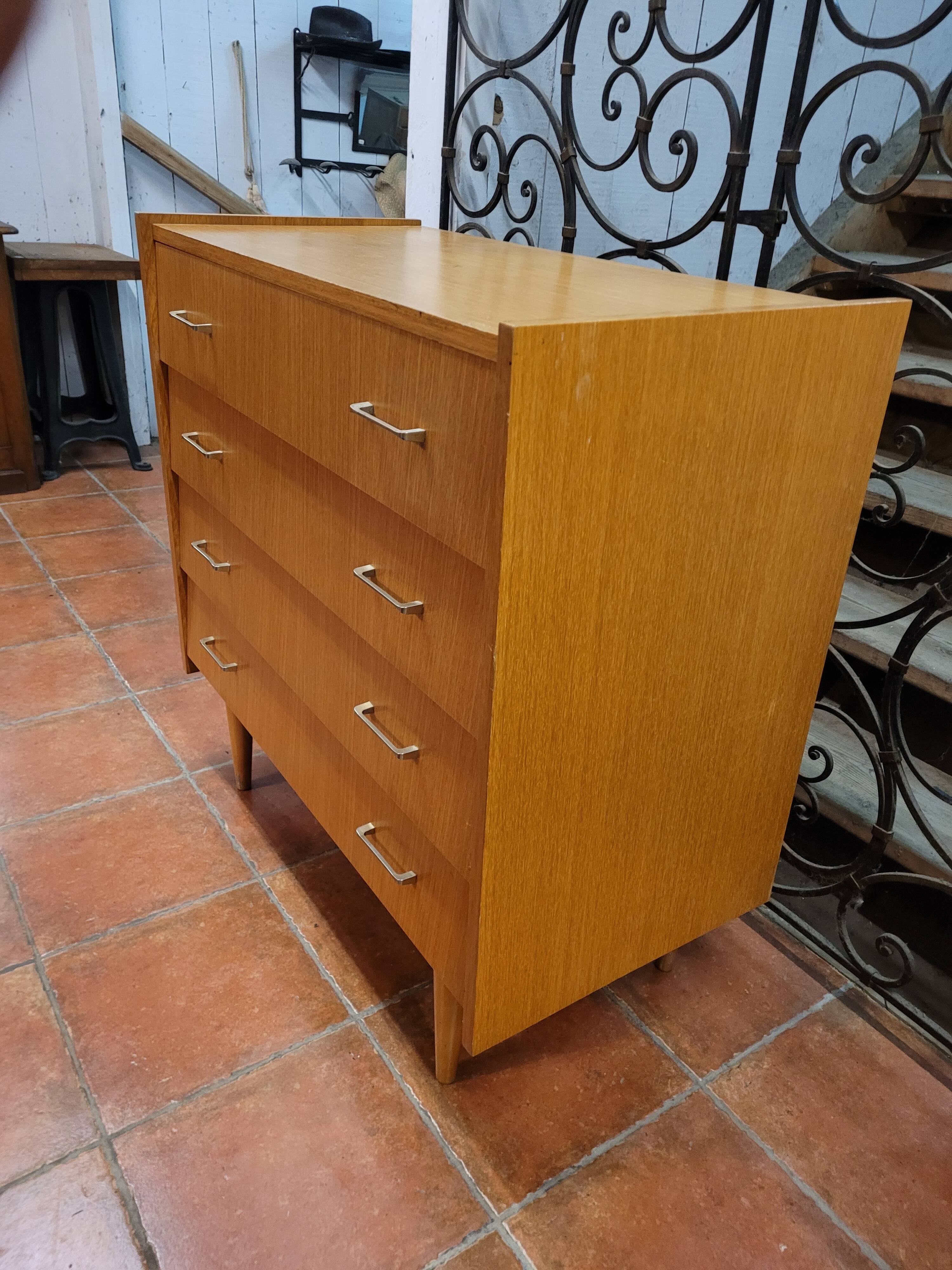 Vintage oak chest of drawers from the 60s