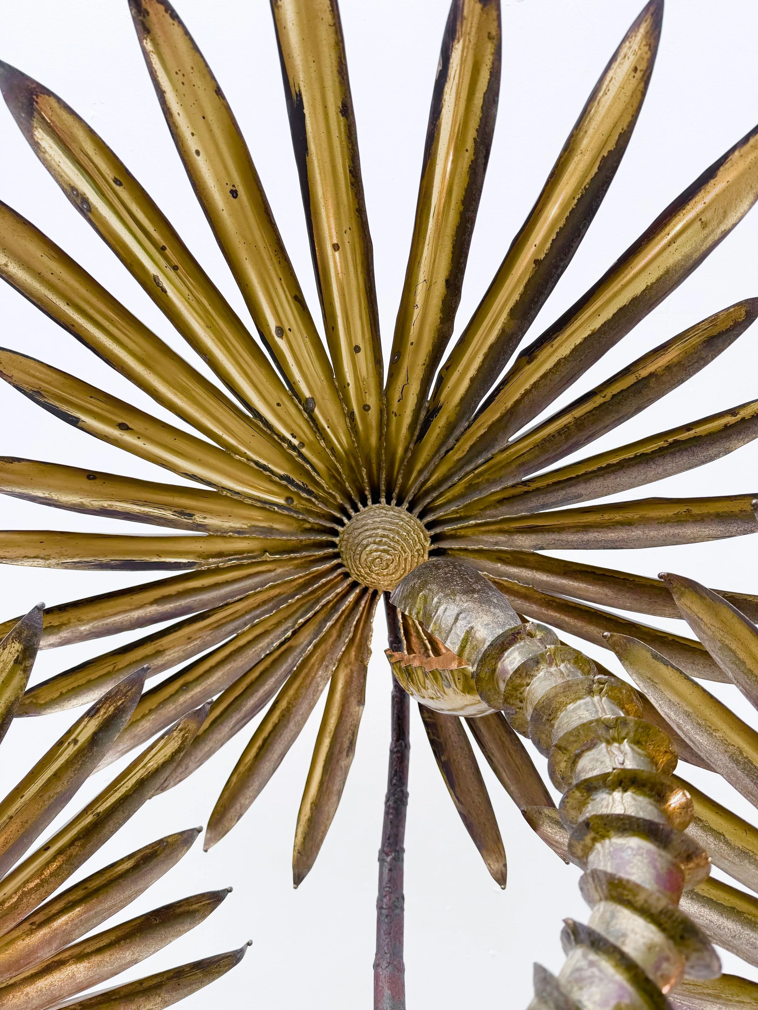 Palm tree floor lamp in brass, Italy 1970