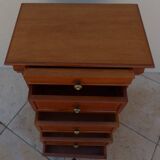 Louis Philippe style chest of drawers with 5 drawers and brass buttons – Very good condition