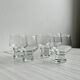 5 thick glass water glasses.