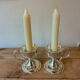 Pair of vintage silver-plated candlesticks with handles