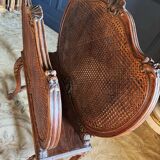 Magazine Rack Called “Goat” From the End of the 19th Century in Wood and Canework in the Louis XV Style