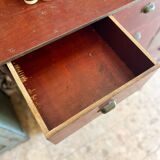 Meuble de métier d'atelier patine rouge