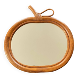 Vintage rattan apple mirror