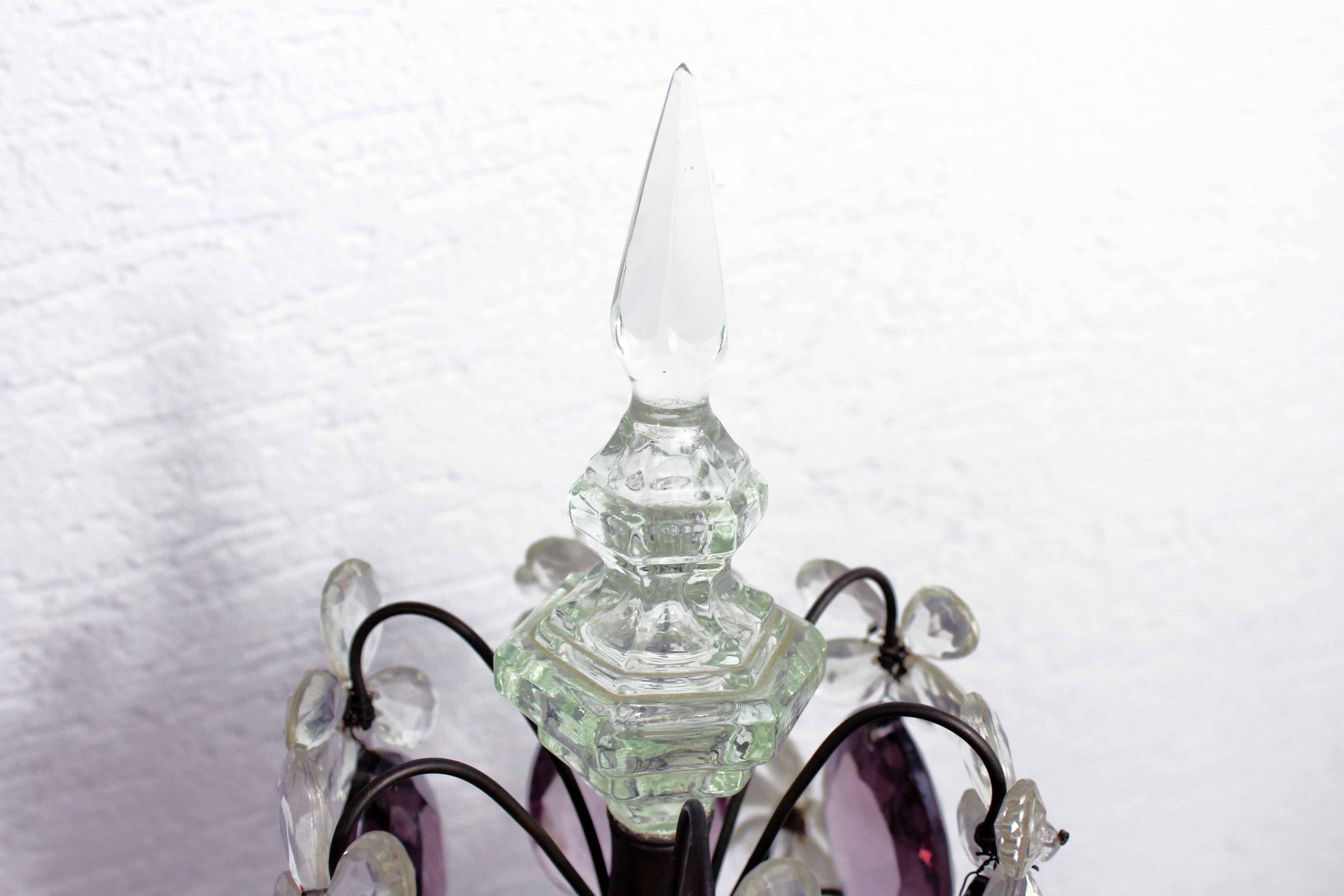 Girandole lamp in crystal and iron