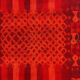 Carpet 1970 pop design geometric red background wool 229 cm x 170 cm
