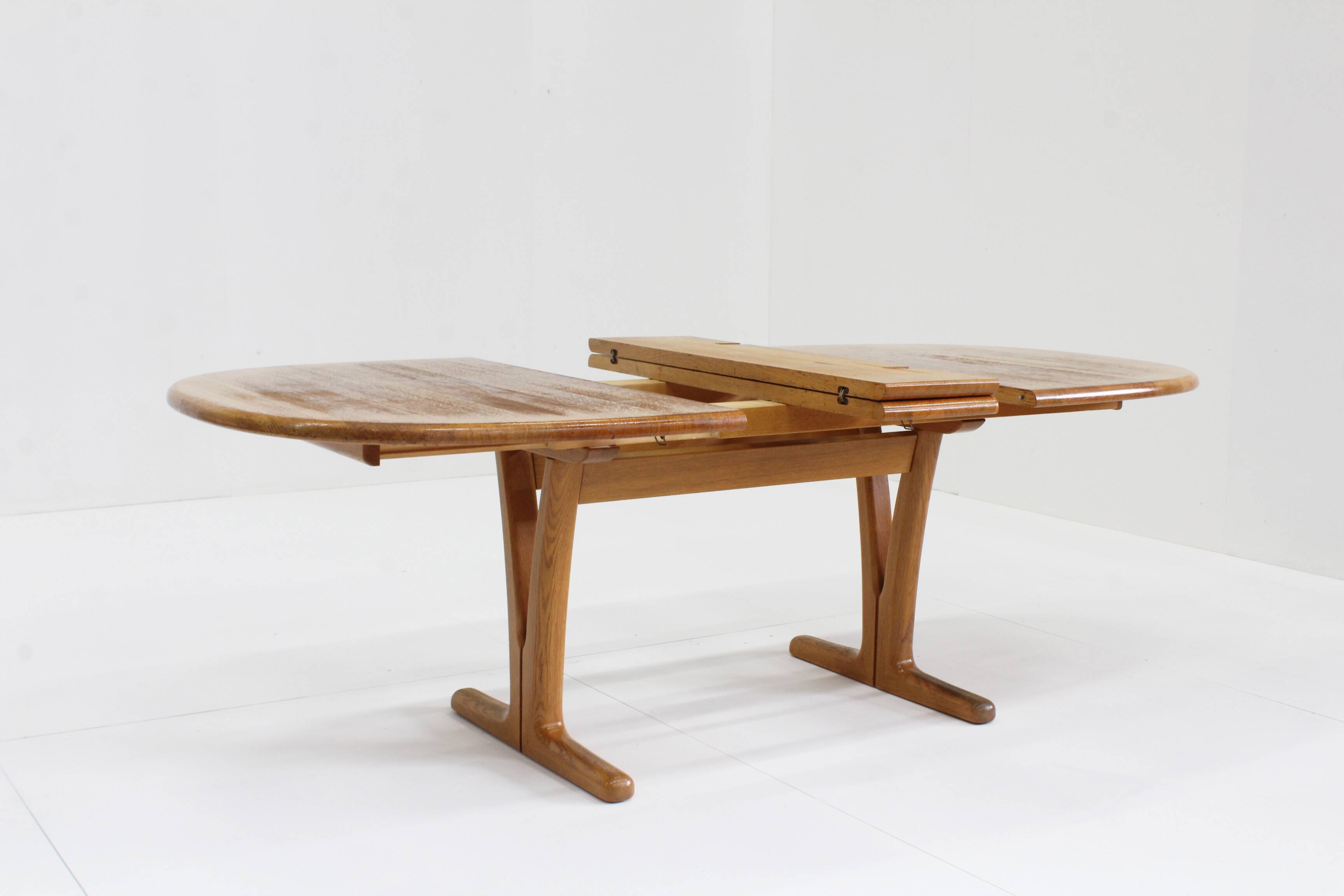Vintage Danish extendable dining table solid wood Holstebro Mobilfabrik