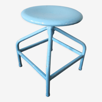 Adjustable metal industrial stool, 4 legs