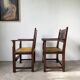 Paire de fauteuils style espagnol bois sculpté 1900