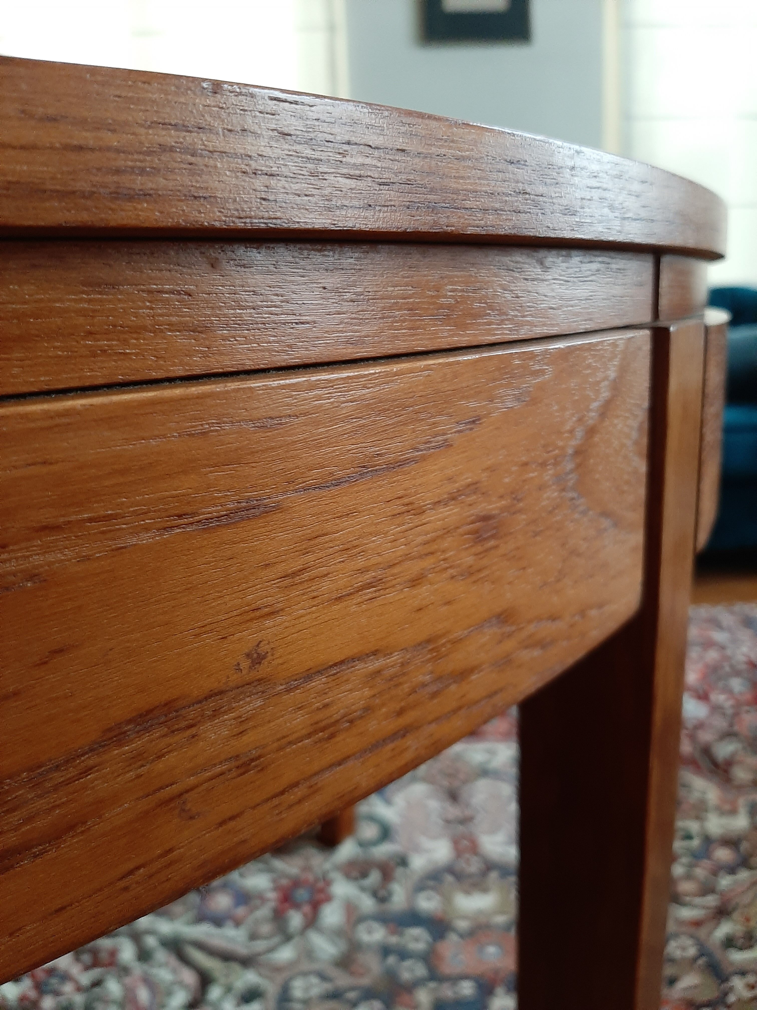 Table ronde extensible scandinave teck vintage
