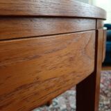 Scandinavian expandable vintage teak round table