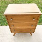 Scandinavian style 3-drawer chest of drawers, compass feet, from the 50s/60s
