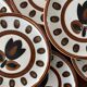 Service 6 assiettes à dessert boch la louviere vintage 1970 modele kimono - annees 70 - assiettes seventies boch tulipe