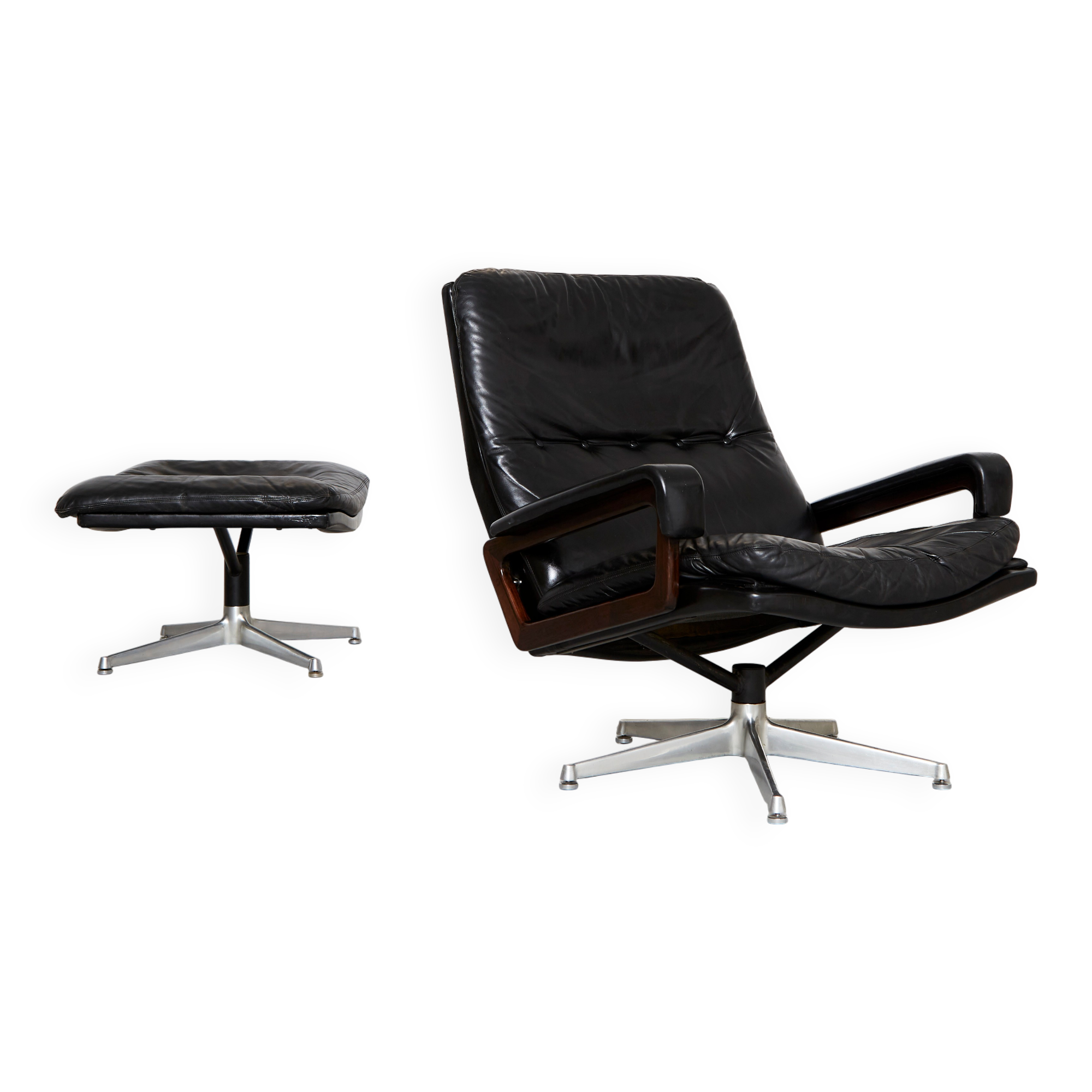 Vintage Lounge Chair & Ottoman by André Vandenbeuck for Strässle