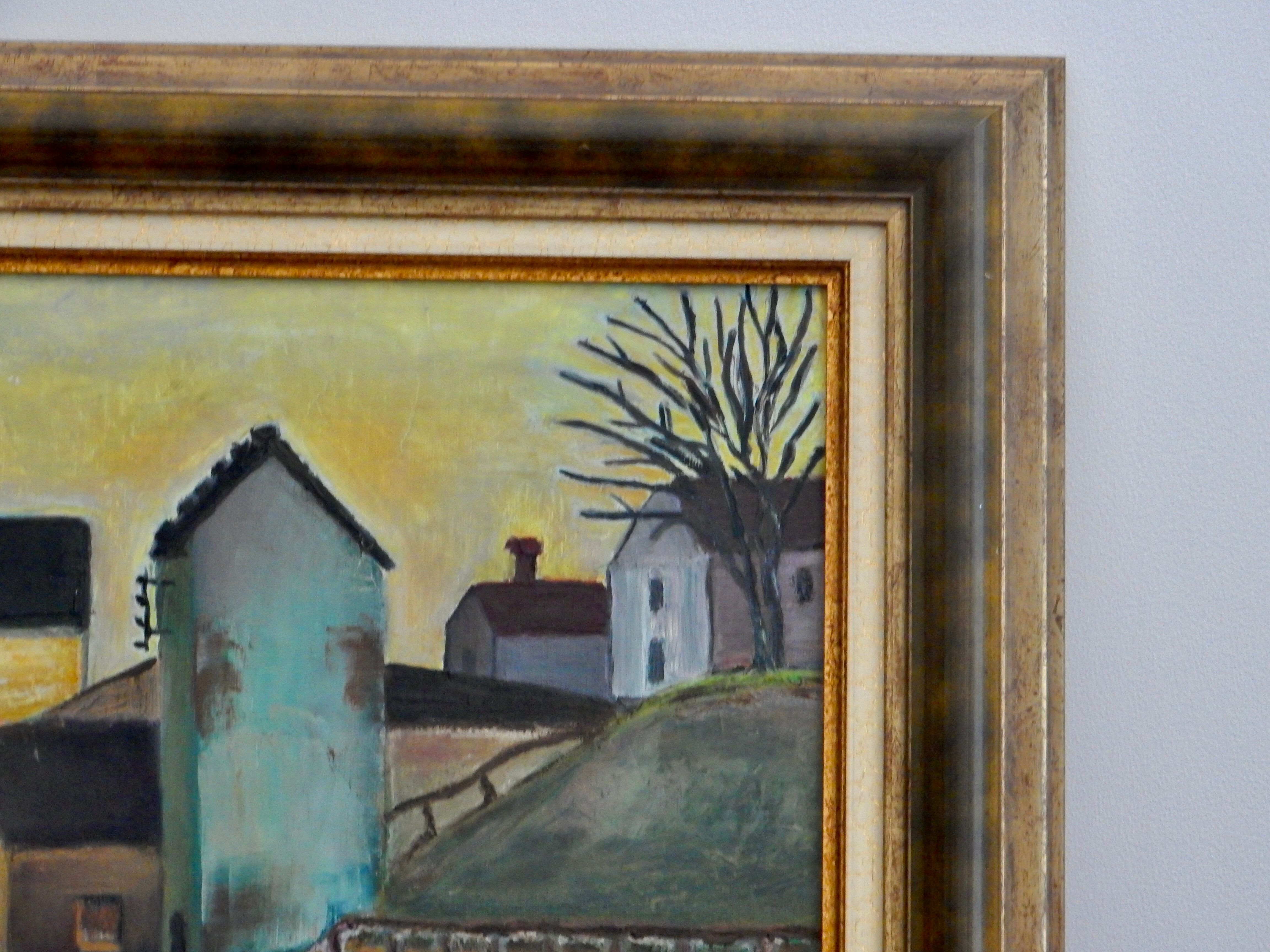 Painting hamlet in winter