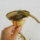 Lustre vintage suspension en métal doré et laiton feuilles en verre rose et pampilles. Année 70 80