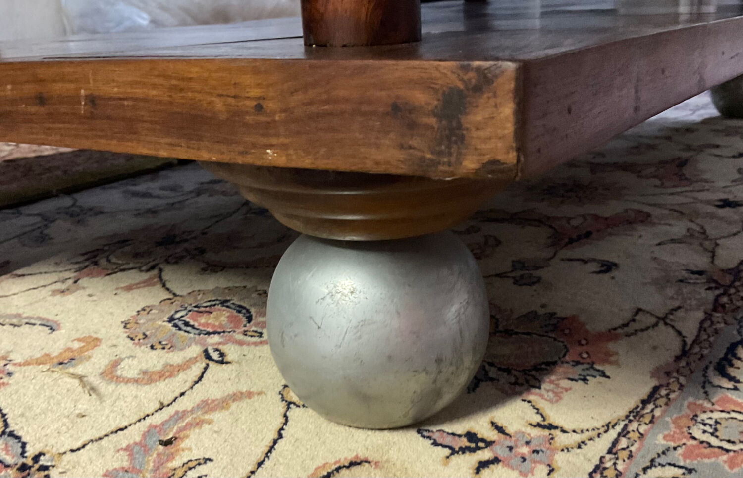 Scandinavian coffee table from the 50s in teak and aluminum