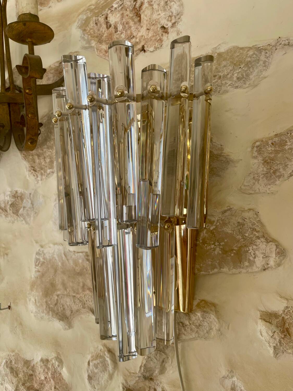 Venini murano glass wall light, Italy 1980s