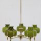 Lustre en verre et laiton des années 1980, Danemark