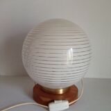 Bedside lamp wood and opaline
