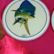 Pair of decorative panels signed by Djibril Fall Diène Exotic Fish