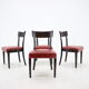 Chaises de salle à manger en cuir rouge des années 1950 pour UP Tchécoslovaquie, Ensemble de 4