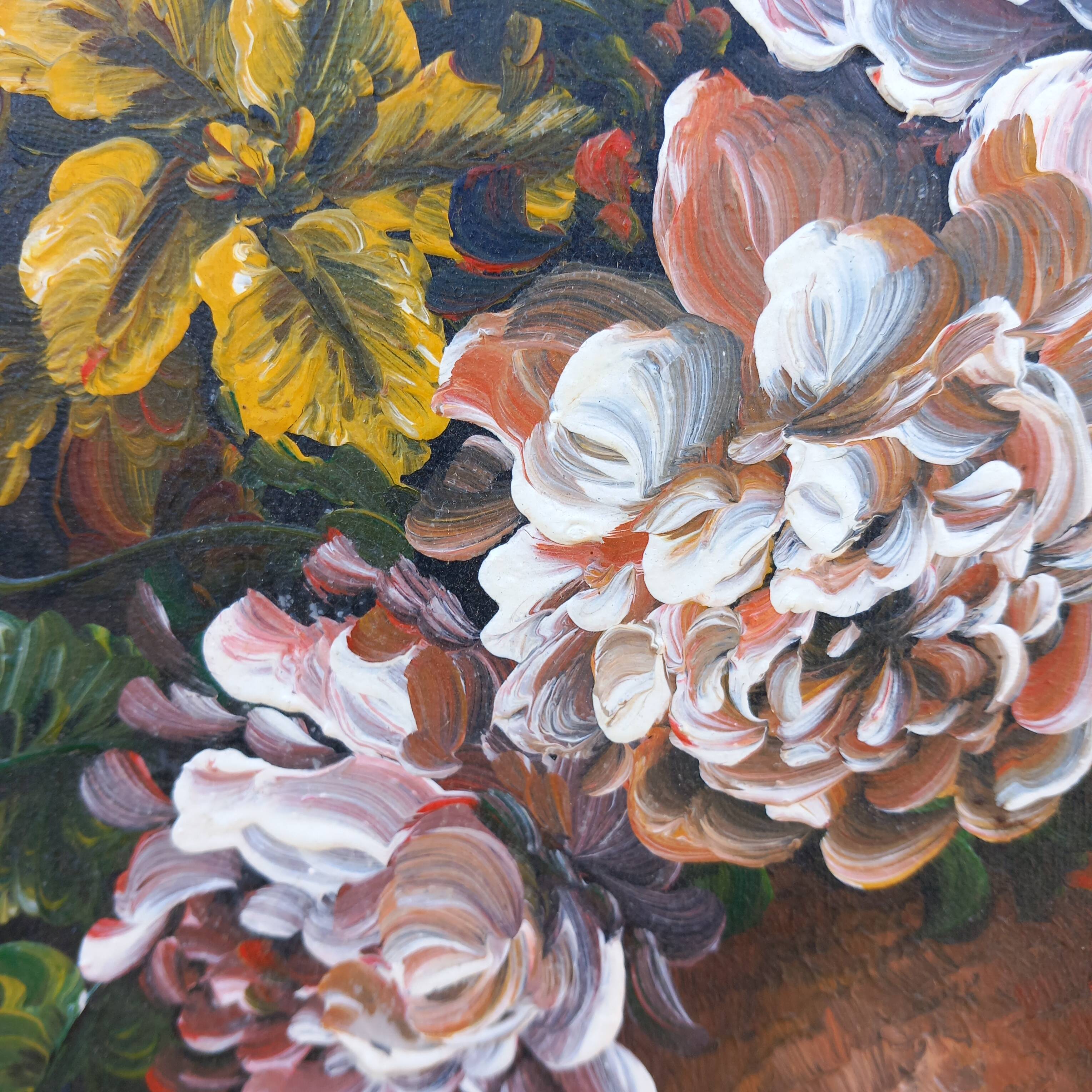 Still life - Floral composition - Oil on canvas signed