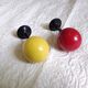 Vintage hook 2 hooks and 2 individual hooks in black metal and tricolor wood