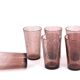 Six bubbled Biot glasses in purple glass, 1970s